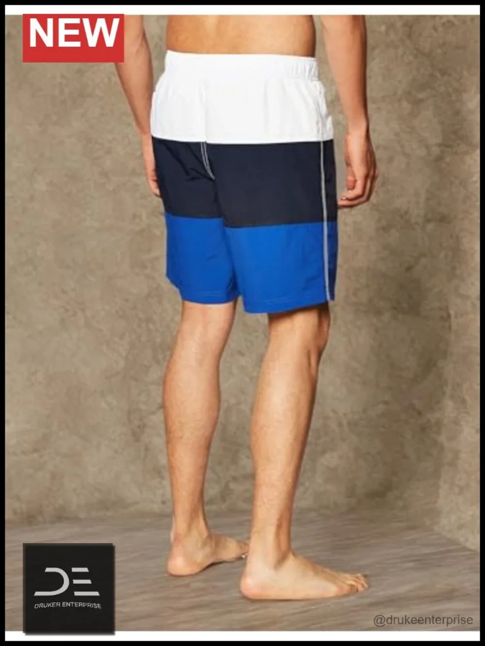 Quick Dry Classic Logo Tri-Block Swim Trunk